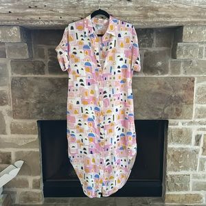 Crosby XS button down midi dress